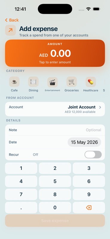 Finio — Add expense